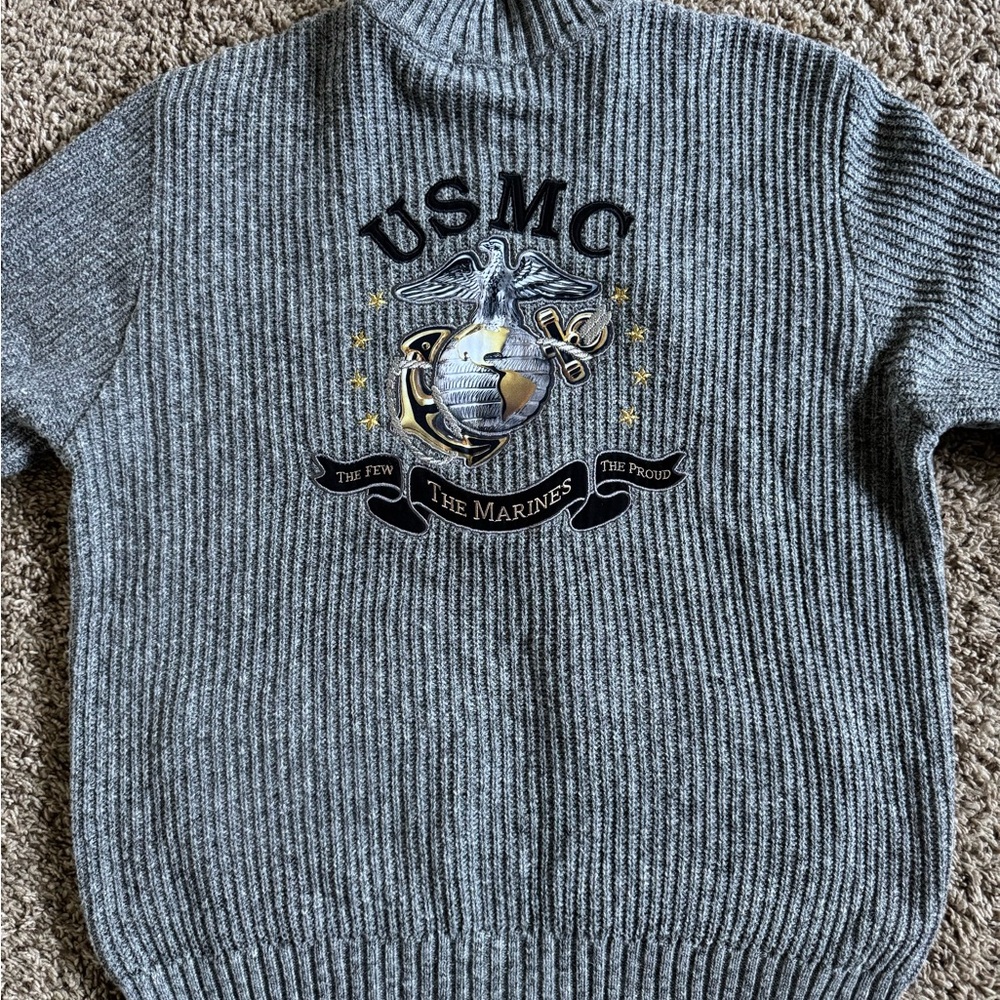 Bradford Exchange Men’s USMC “The  Few The Proud The Marines” zip up sweater - Picture 7 of 14
